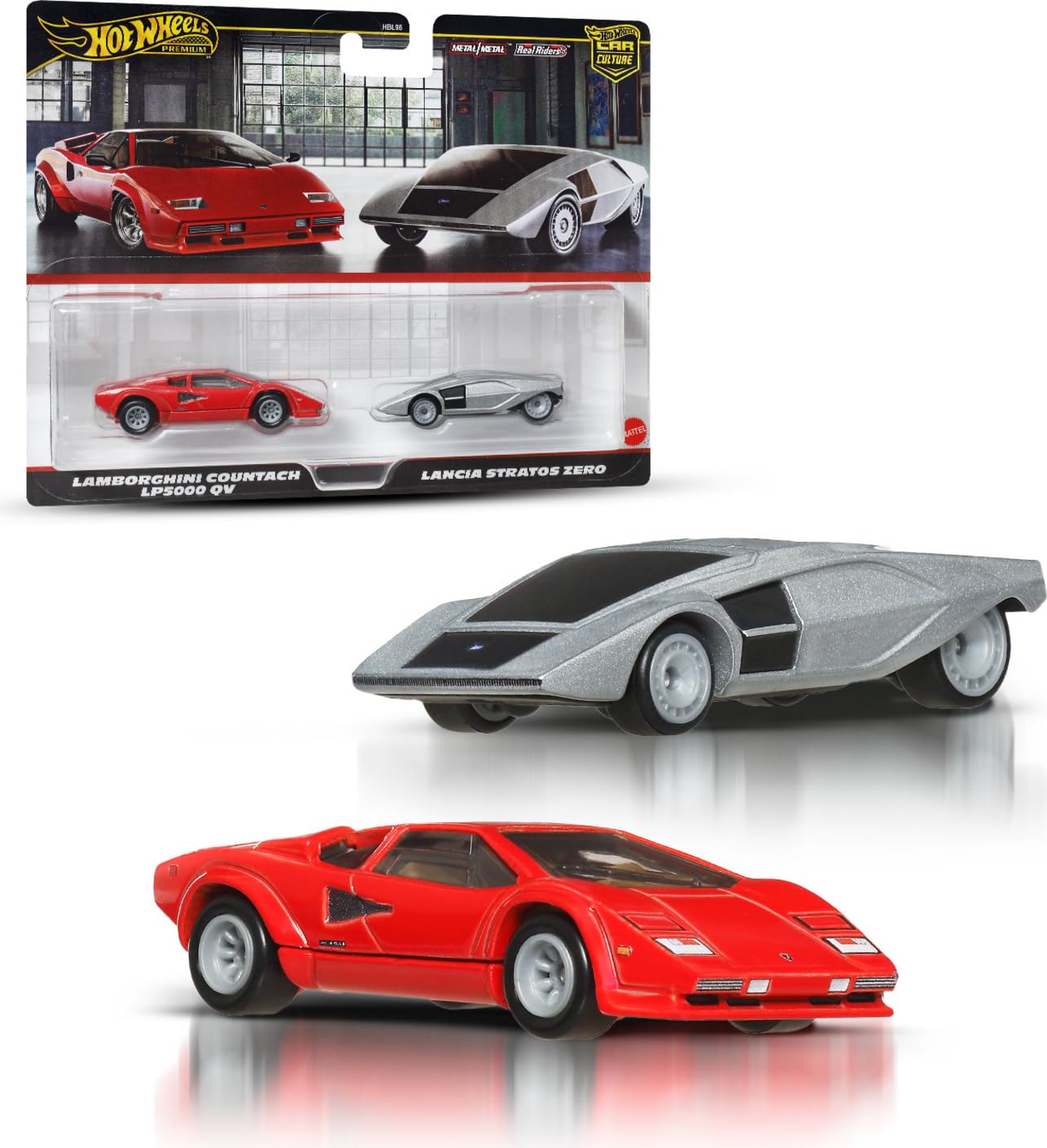 Hotwheels Car Culture Lamborghini Countach LP500 QV / Lancia Stratos Zero 2-Pack