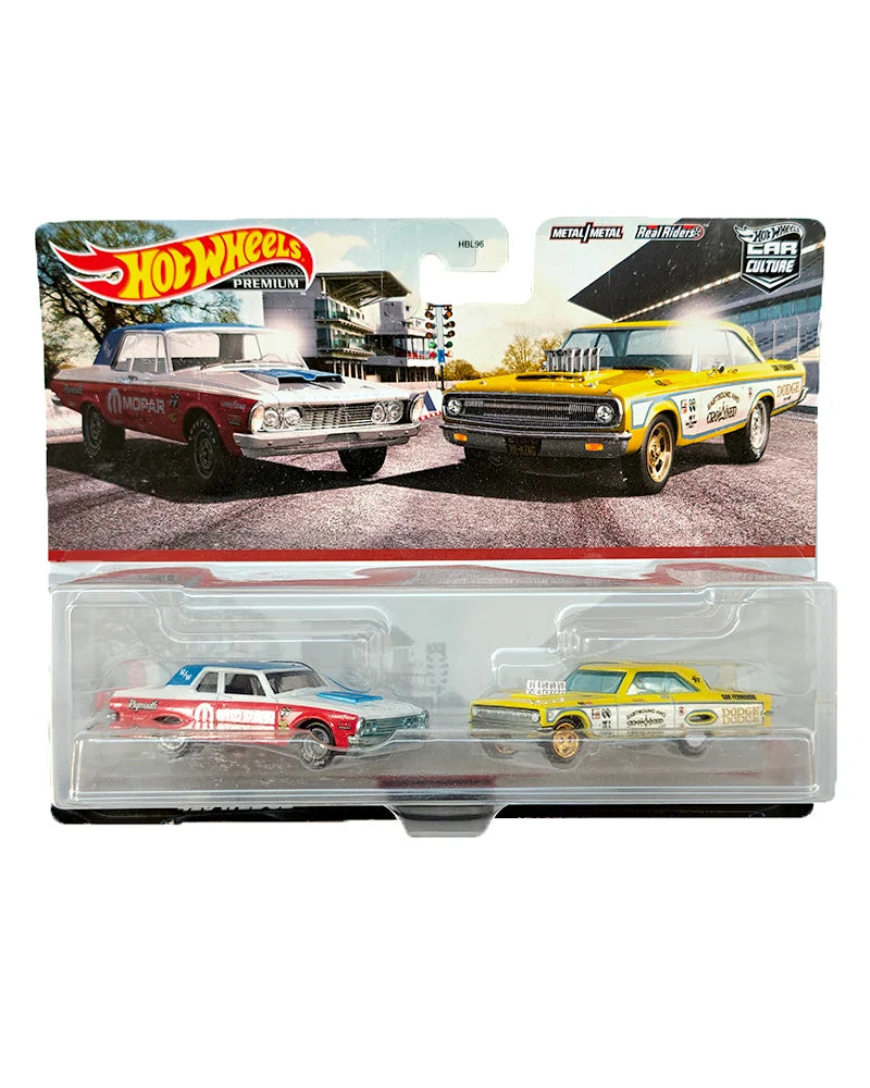 Hot Wheels '63 Plymouth Belvedere 426 Wedge (White / Red / Blue) & '65 Dodge Coronet (Yellow)