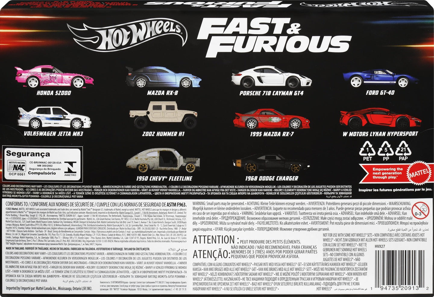 Hot Wheels Fast & Furious Vehicles 10-Pack