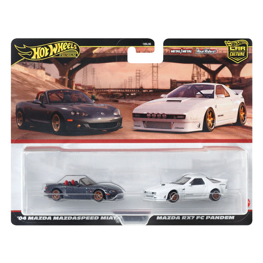 Hot Wheels HRR75 Premium 2-Pack Mazda RX7 FC Pandem / '04 Mazda Mazdasspeed Miata