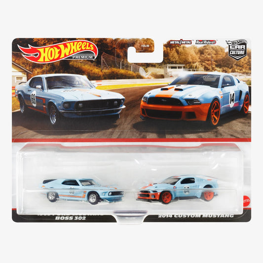 Hot Wheels HRR75 Premium 2-Pack Boss 302/2014 Custom Mustang